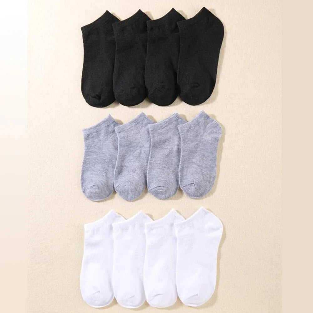 12 Pairs of Solid Color Socks
