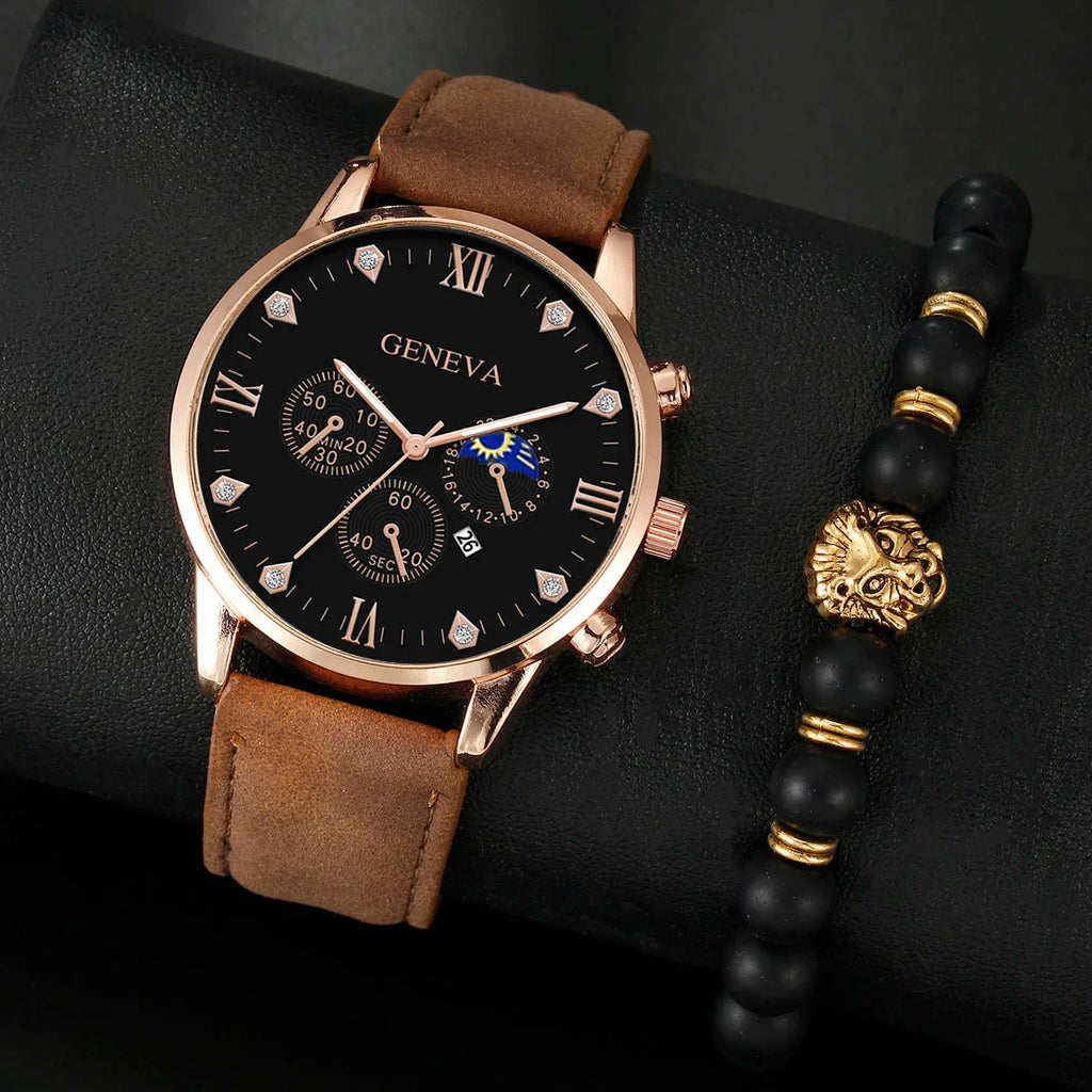 2PCS Men'sFashion Classic Quartz