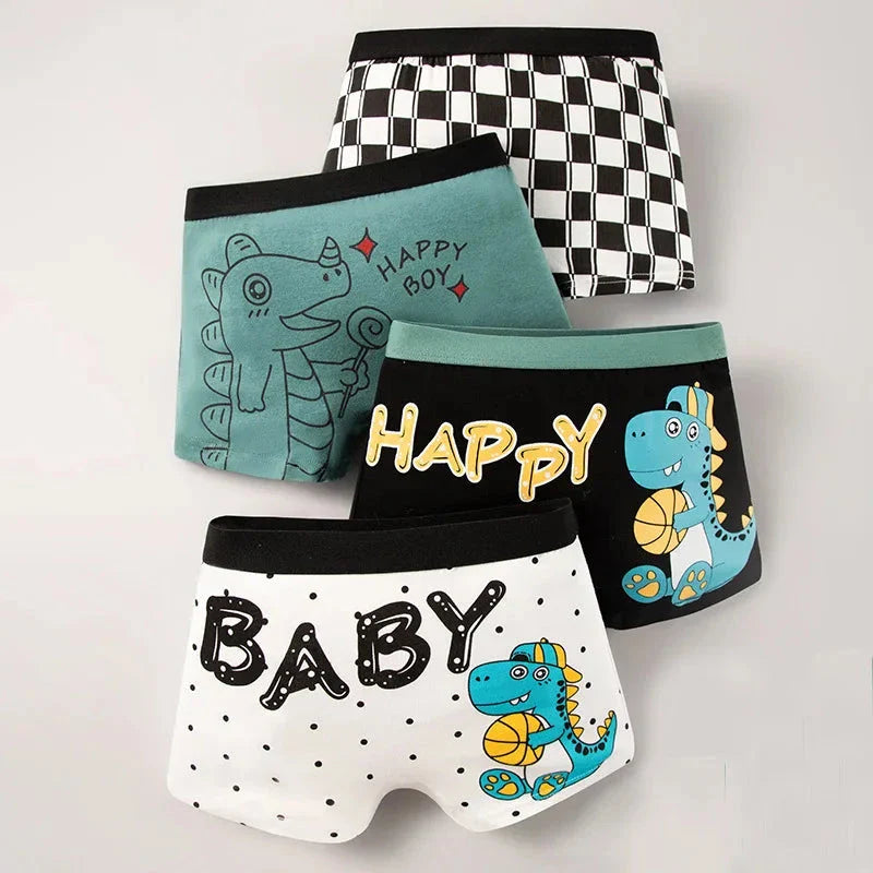 4-Pack Kids' Doodle Dash Boxer Briefs