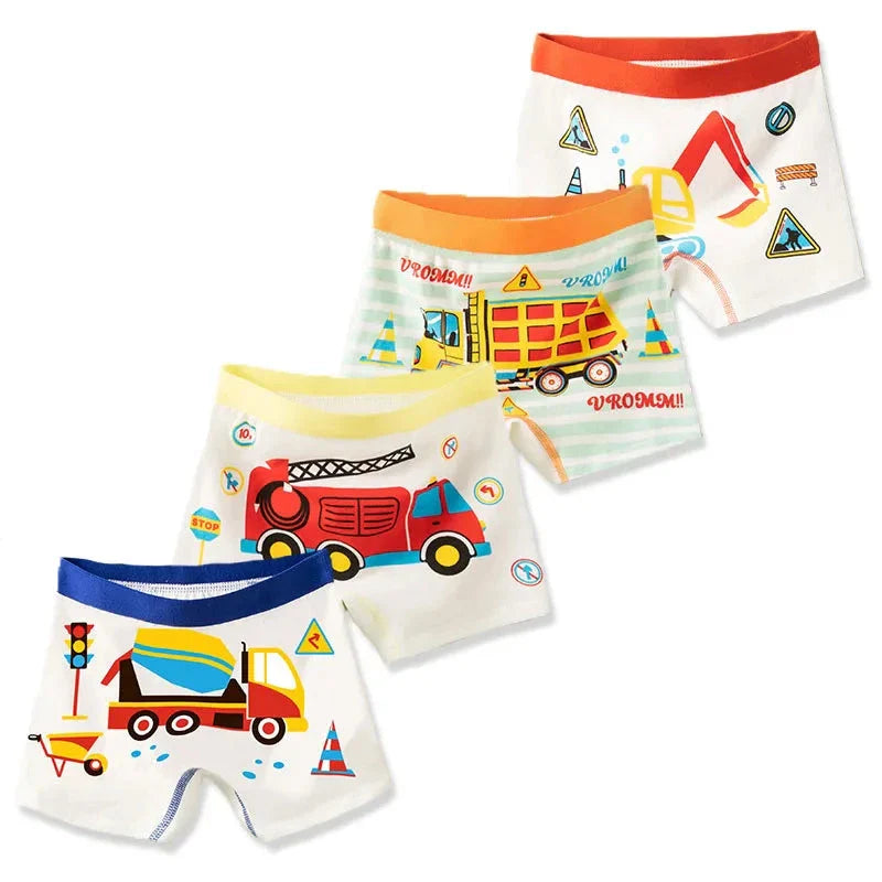 4-Pack Kids' Doodle Dash Boxer Briefs