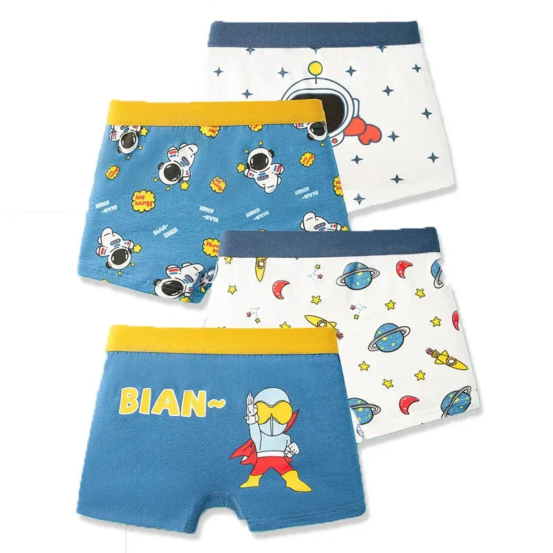 4-Pack Kids' Doodle Dash Boxer Briefs