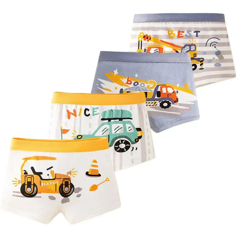 4-Pack Kids' Doodle Dash Boxer Briefs