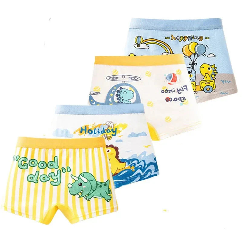 4-Pack Kids' Doodle Dash Boxer Briefs