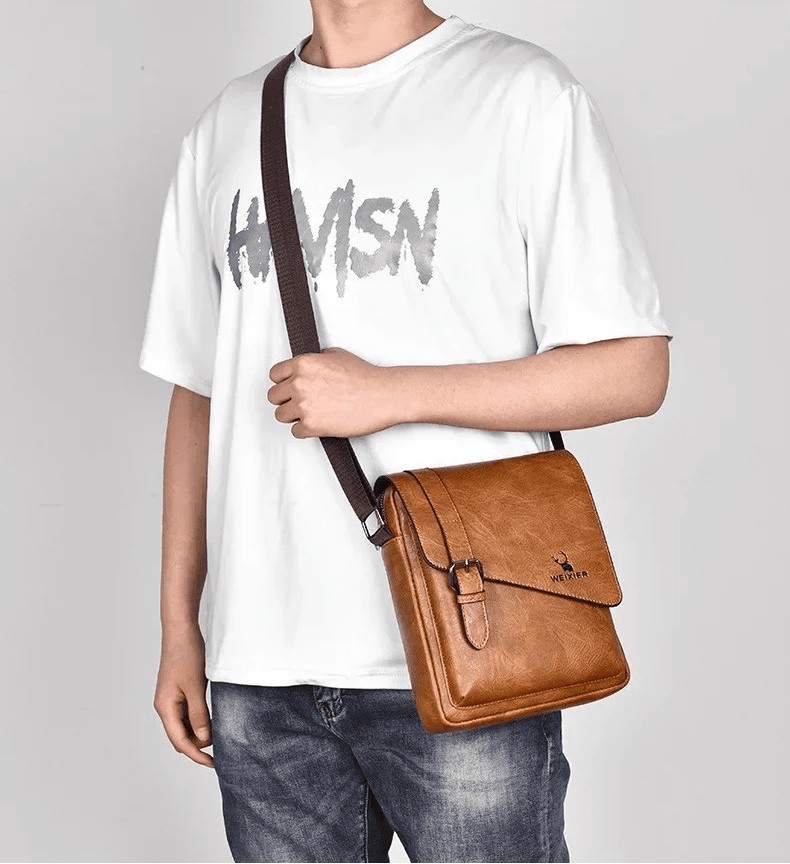 AlphaPort Men's Retro Leather Bag