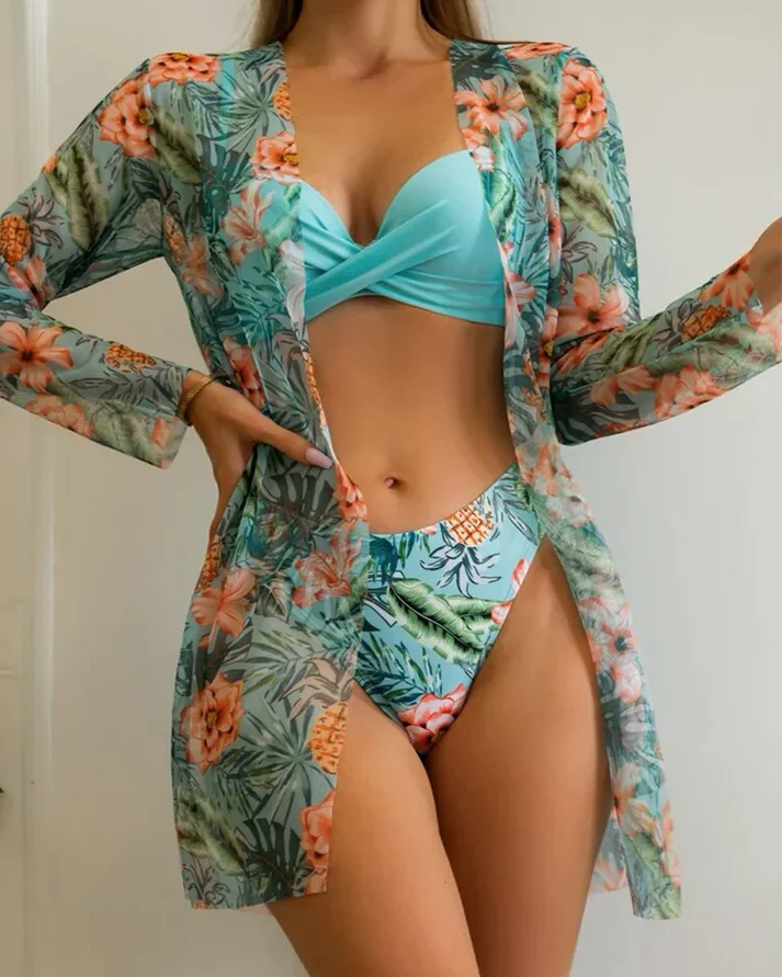 Beachwear Set - Tropicália Bikini + Beach Cover-Up