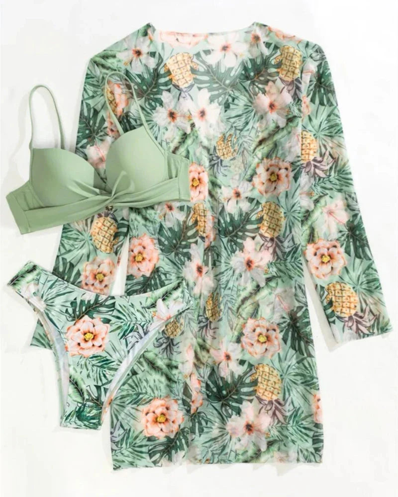 Beachwear Set - Tropicália Bikini + Beach Cover-Up