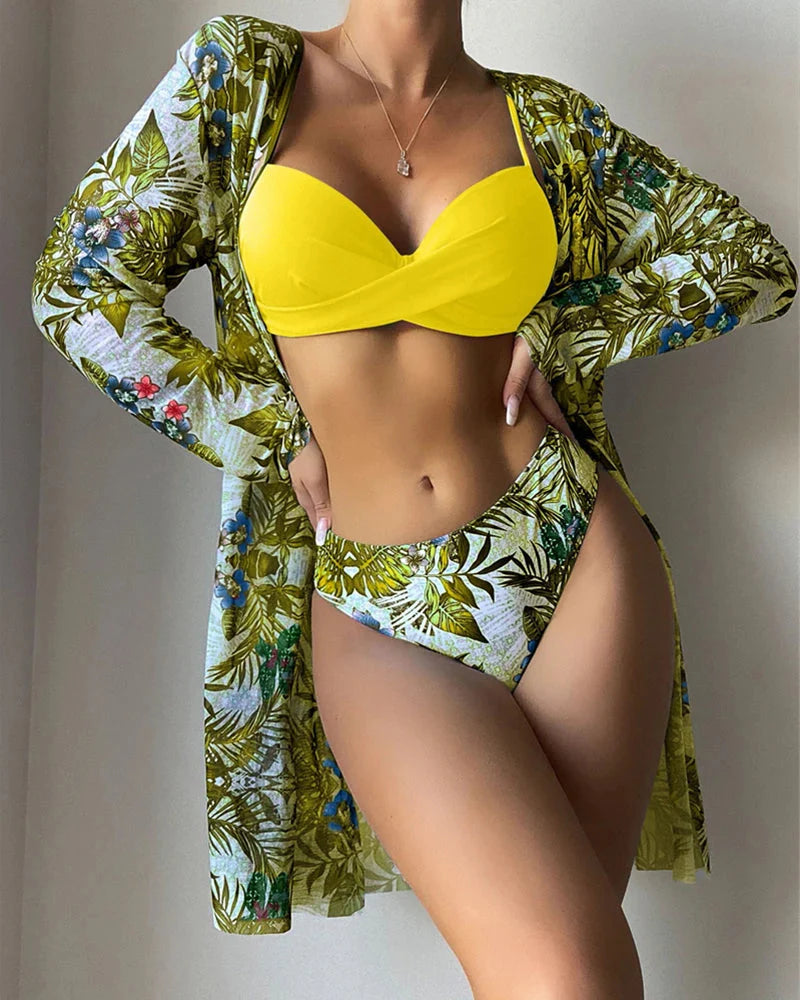 Beachwear Set - Tropicália Bikini + Beach Cover-Up