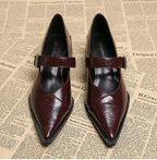 Lunara Vintage Pointed Toe Women's Leather Shoes