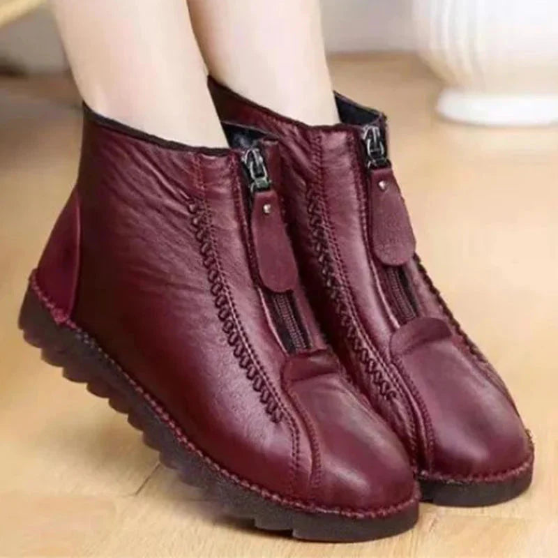 Elegant Leather Ankle Boots