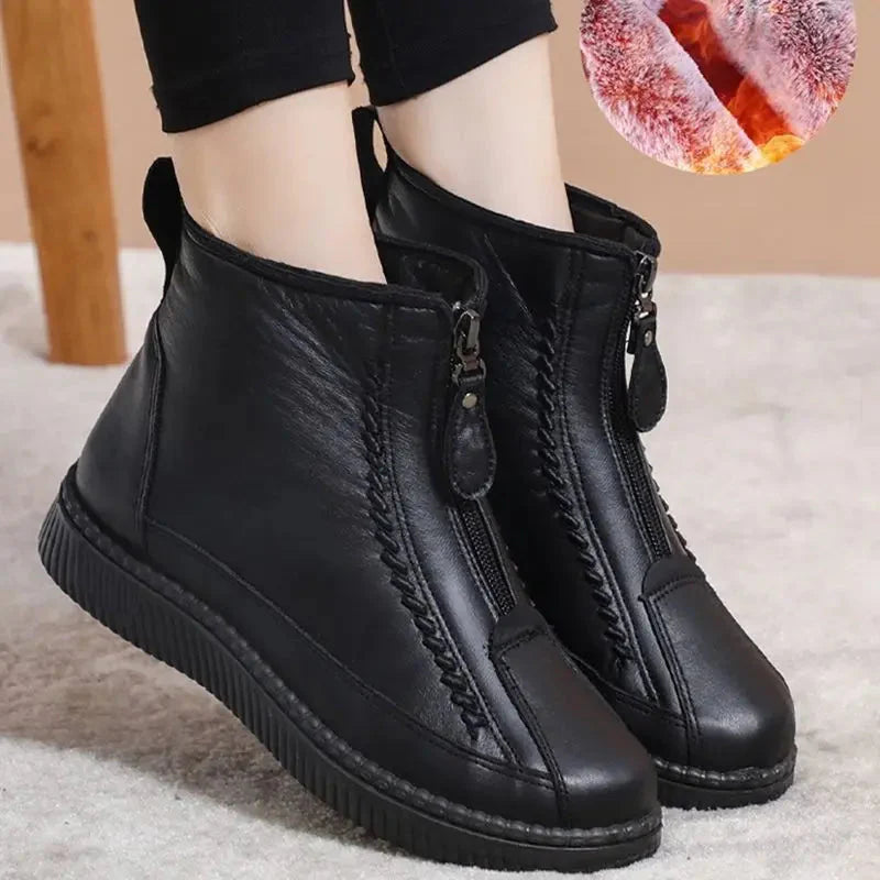Elegant Leather Ankle Boots