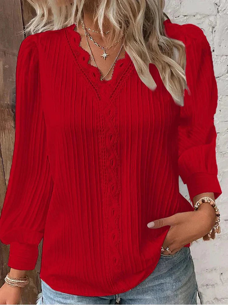 Elegant Women's V-Neck Blouse