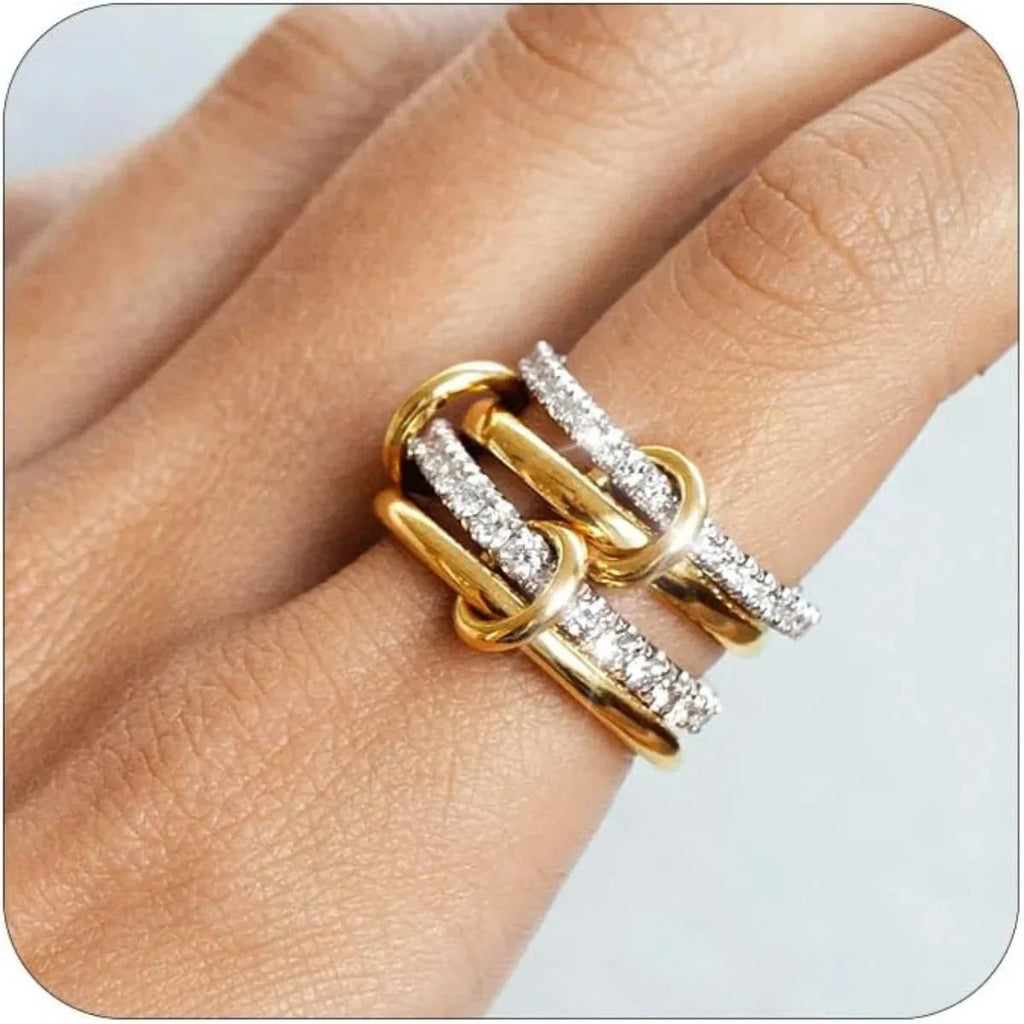 Golden Aura – Hypoallergenic Women’s Ring with Zirconia