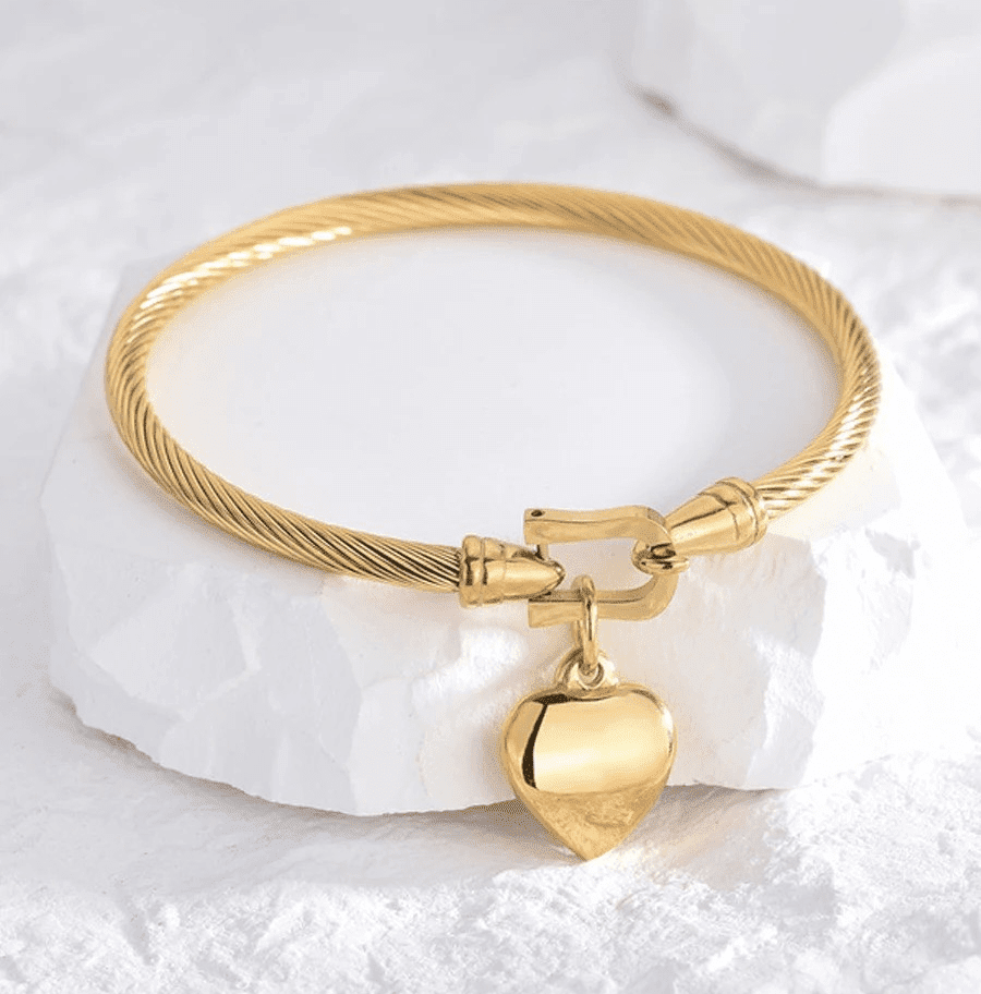 Golden-Heart 18k Gold Plated Women's Bracelets