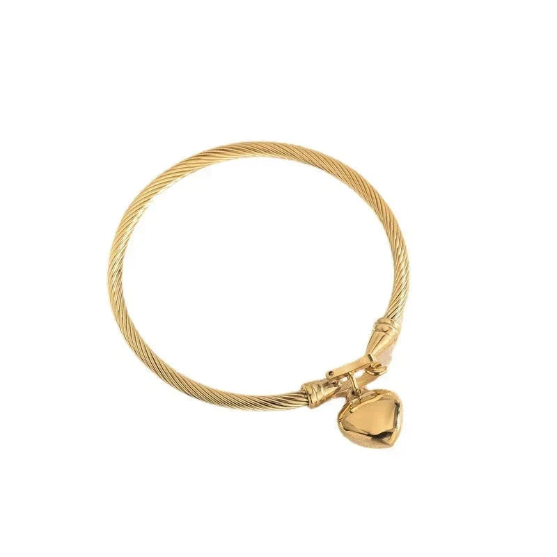 Golden-Heart 18k Gold Plated Women's Bracelets