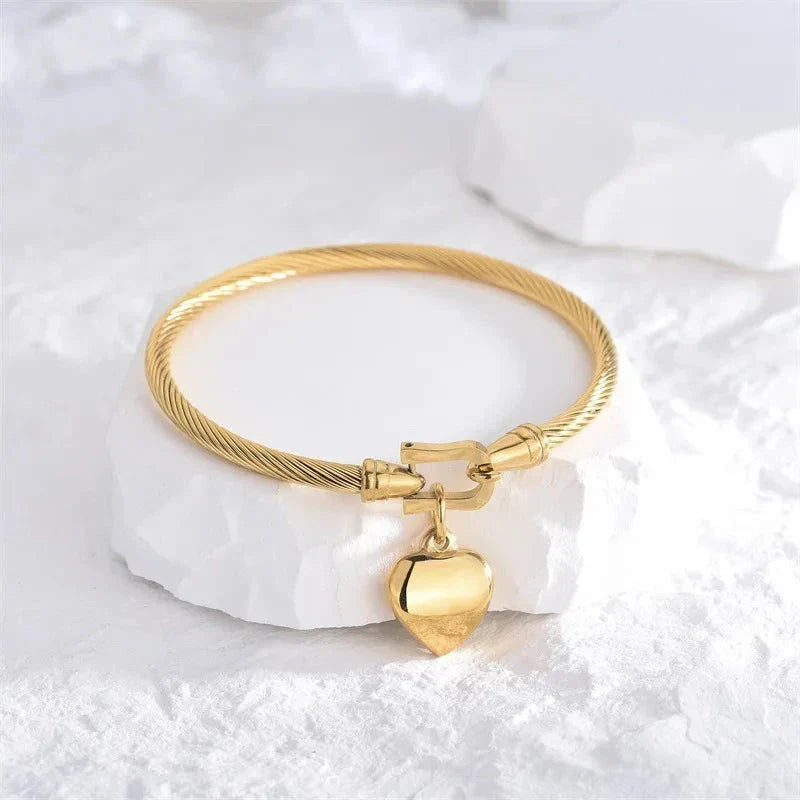 Golden-Heart 18k Gold Plated Women's Bracelets