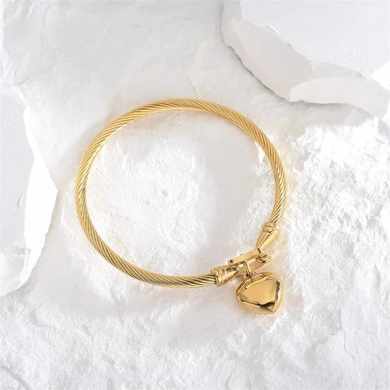 Golden-Heart 18k Gold Plated Women's Bracelets