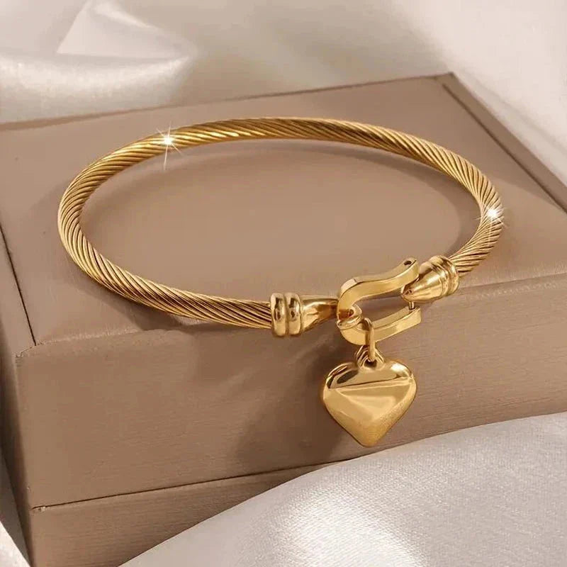 Golden-Heart 18k Gold Plated Women's Bracelets