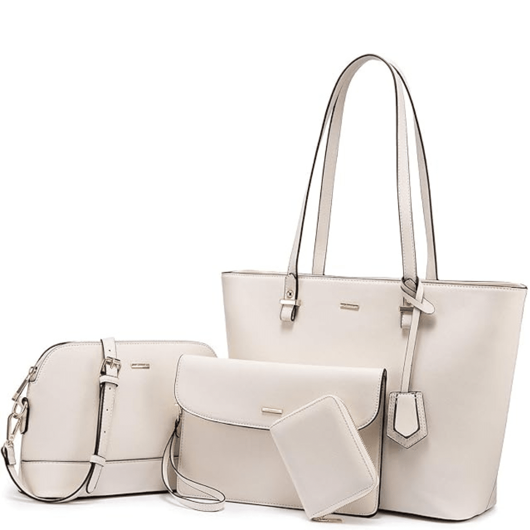 Hand and Shoulder Bags for Women Leather - 3-Piece Set