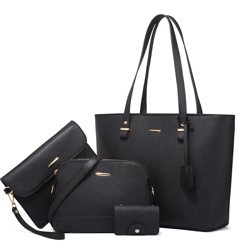 Hand and Shoulder Bags for Women Leather - 3-Piece Set