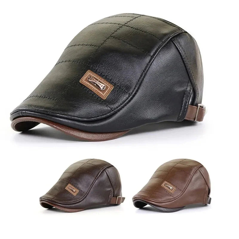 High Quality Trendy Leather Beret