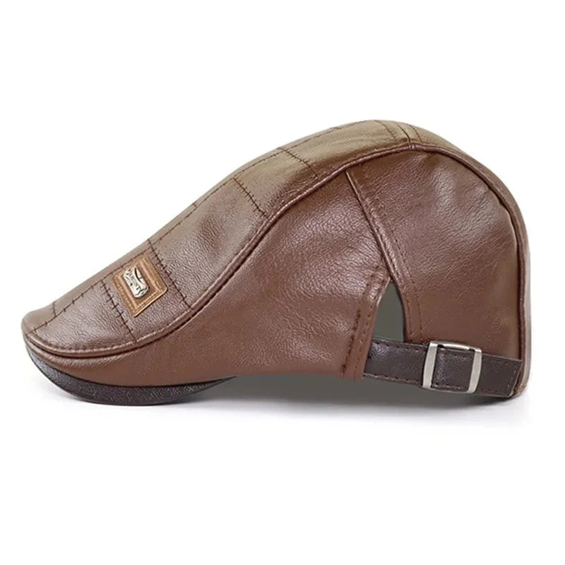 High Quality Trendy Leather Beret