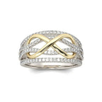 L’Auralith Two-Tone Sterling Silver Pave Ring