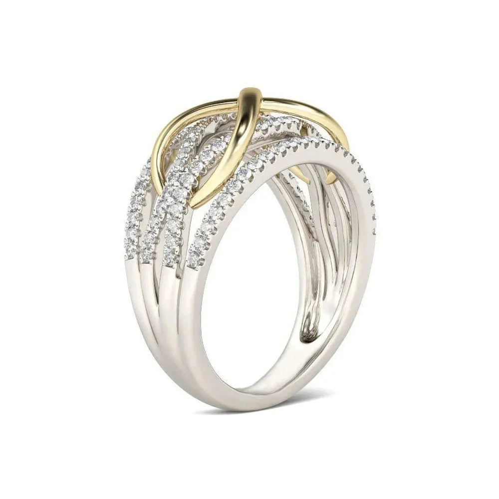 L’Auralith Two-Tone Sterling Silver Pave Ring