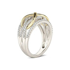 L’Auralith Two-Tone Sterling Silver Pave Ring