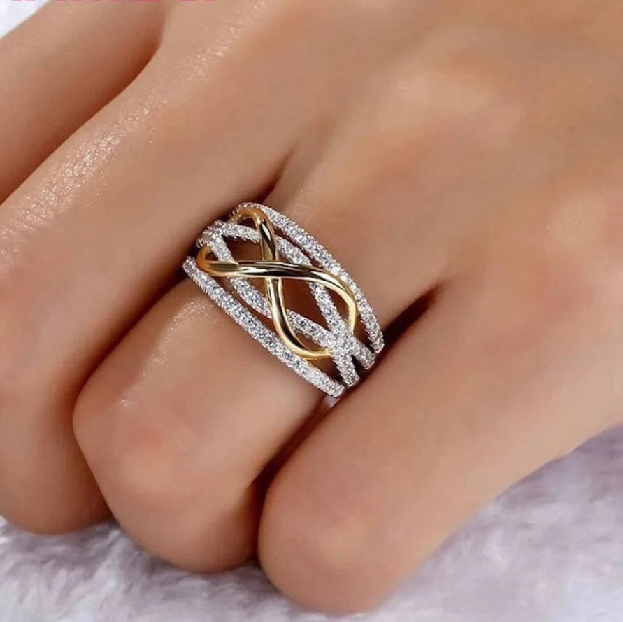 L’Auralith Two-Tone Sterling Silver Pave Ring