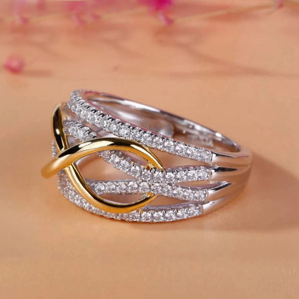 L’Auralith Two-Tone Sterling Silver Pave Ring