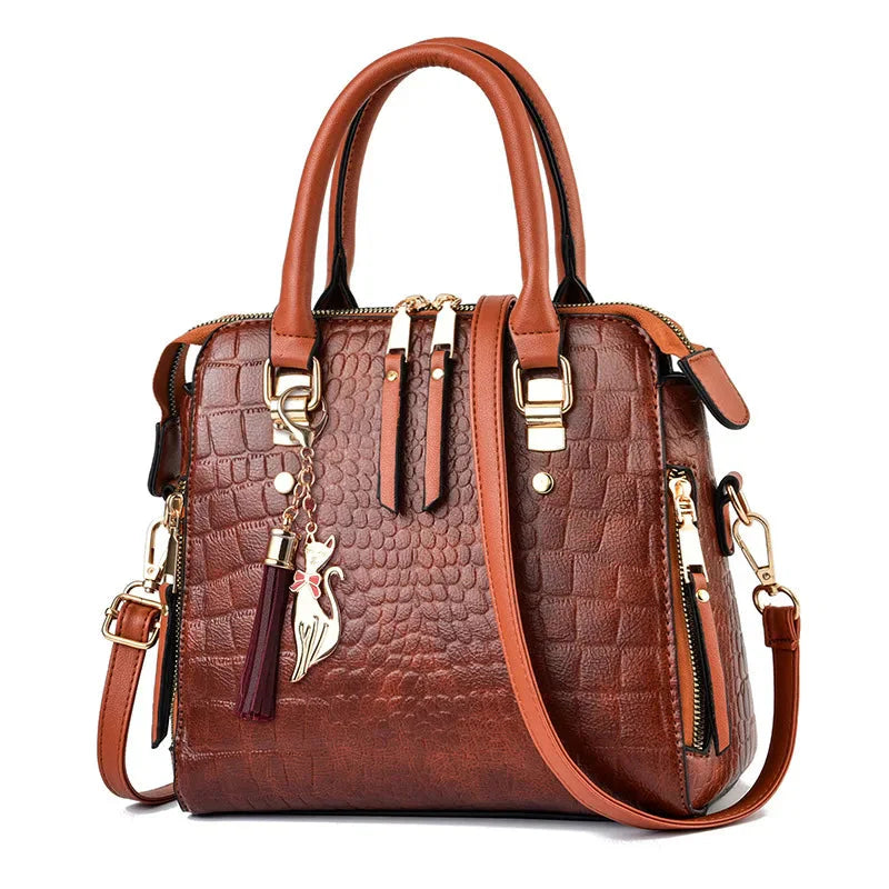 Leather Bag Crocodile Design