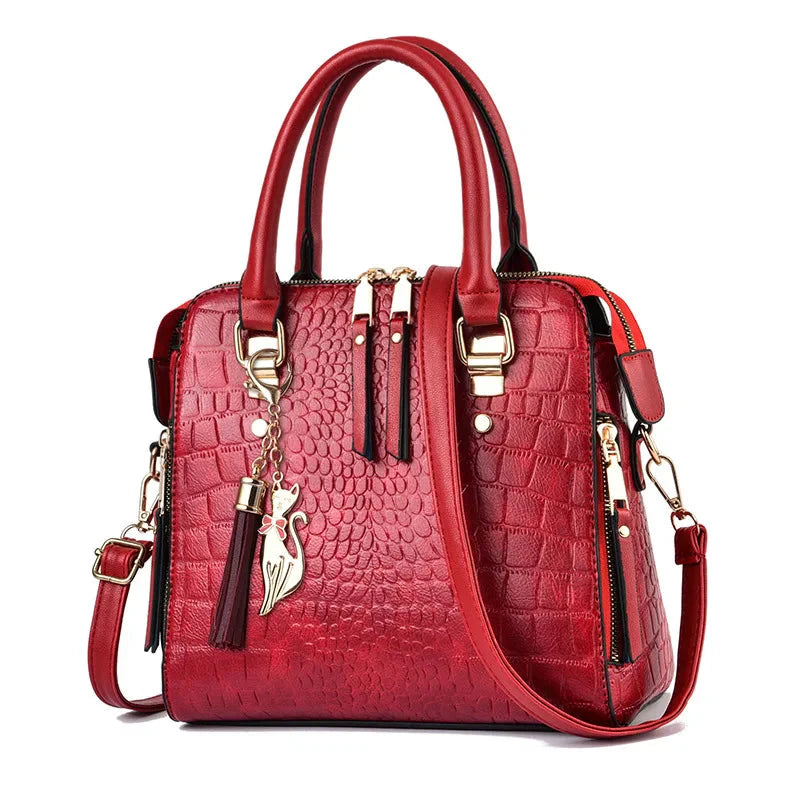 Leather Bag Crocodile Design