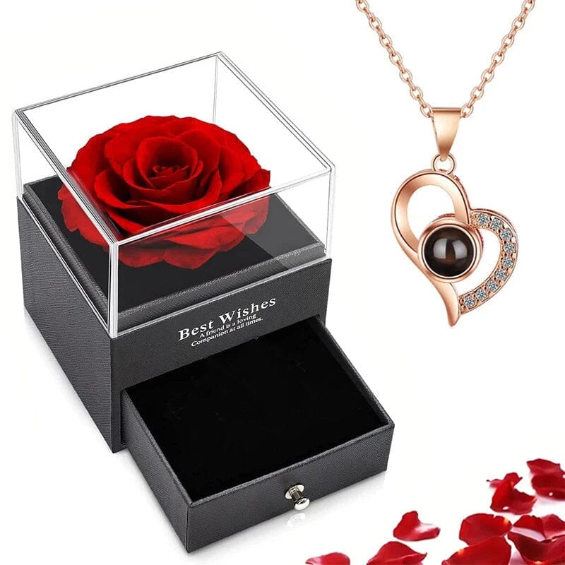Rose of Love Heart Necklace
