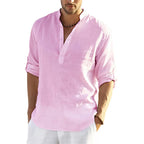 Lorenzo Men's Casual Cotton and Linen Shirt