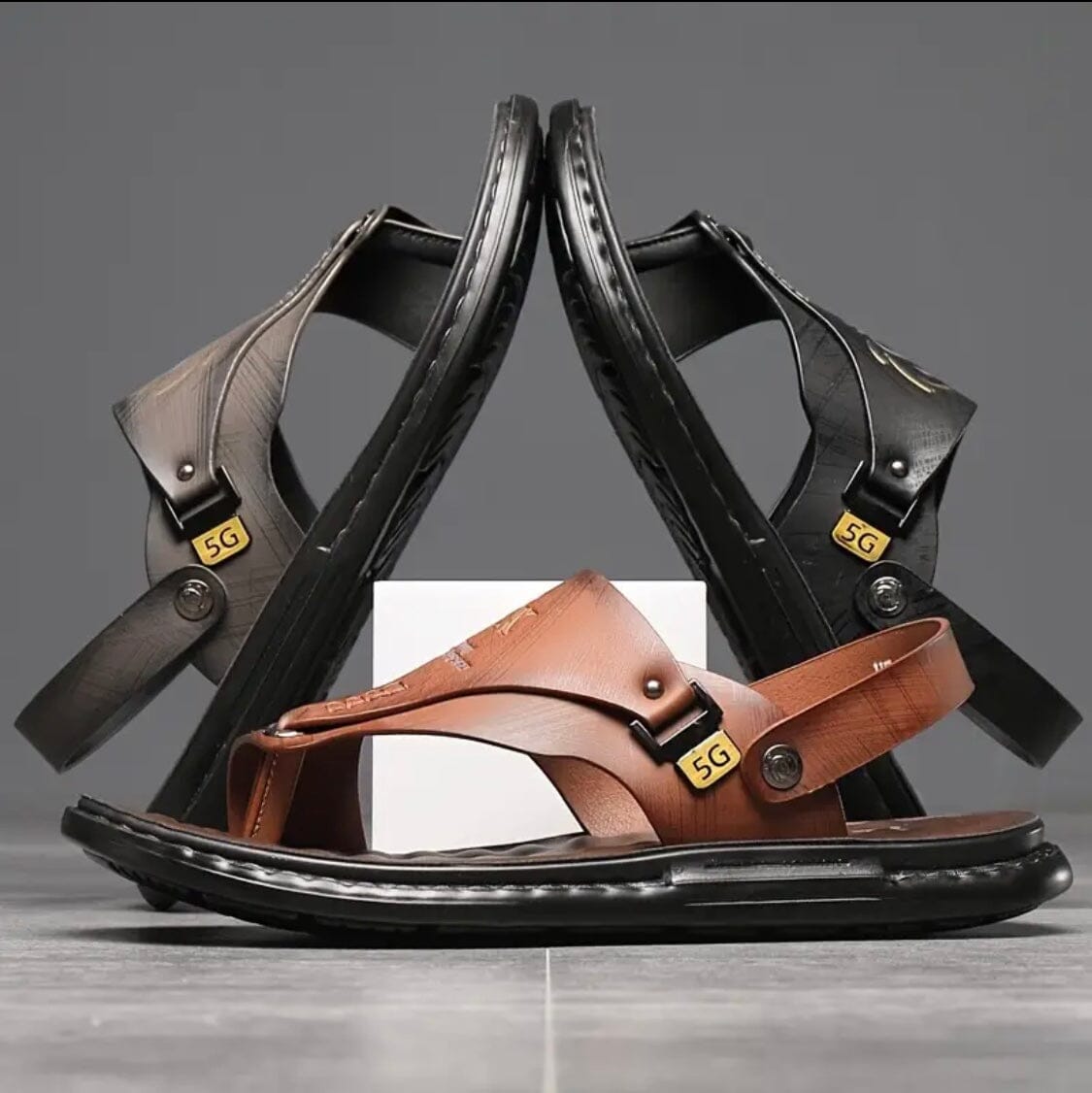 Lucian Leather Grip Sandals
