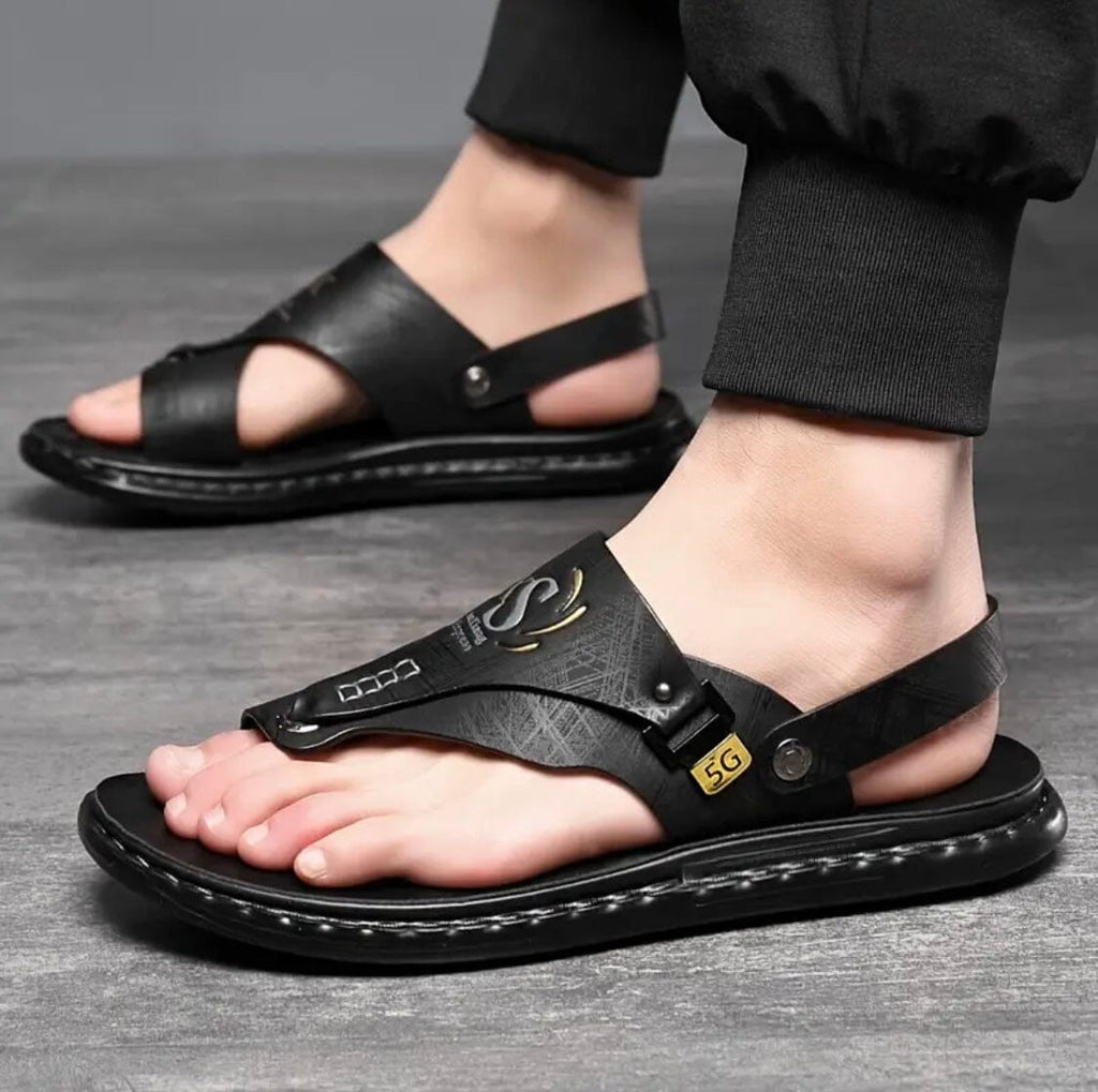 Lucian Leather Grip Sandals