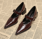 Lunara Vintage Pointed Toe Women's Leather Shoes