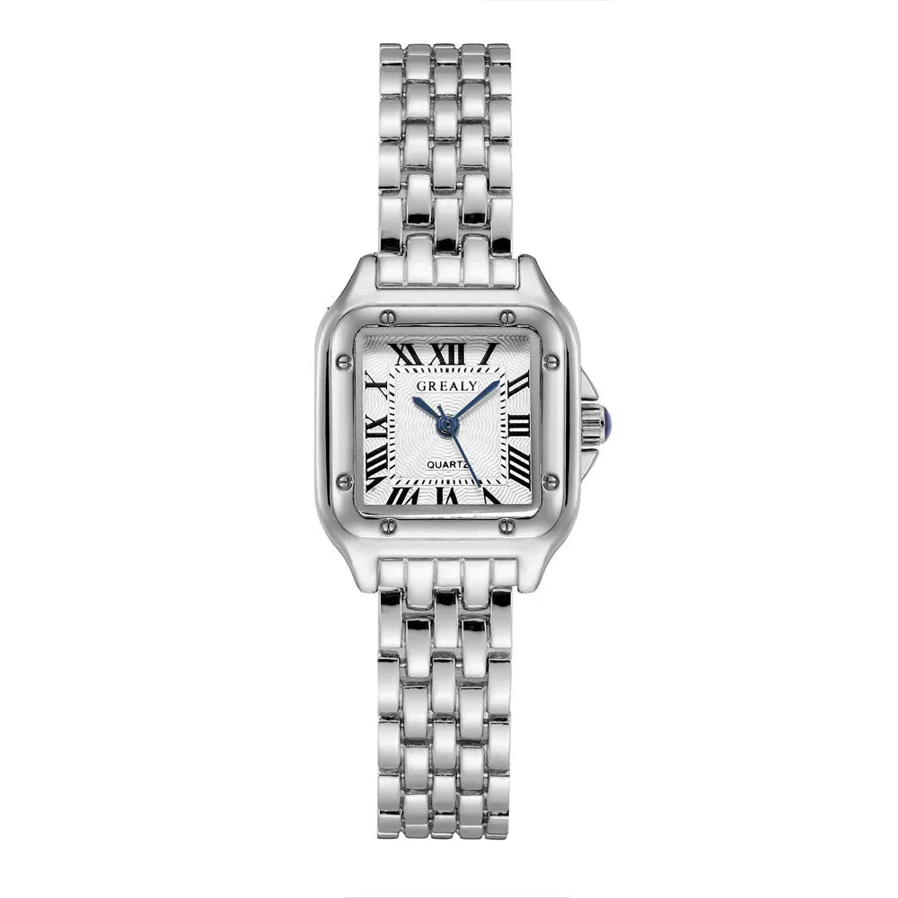Luxury Quartz Women's Wristwatch with Roman Numerals