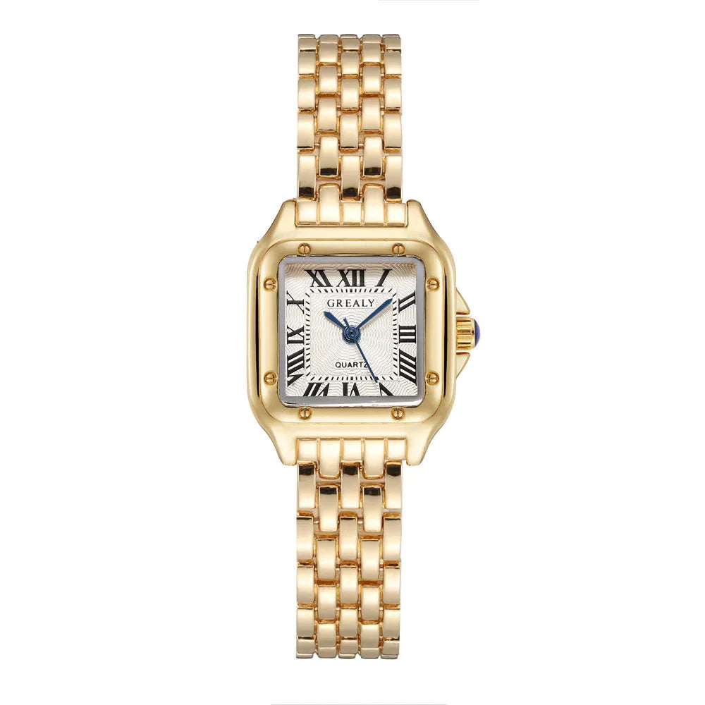 Luxury Quartz Women's Wristwatch with Roman Numerals