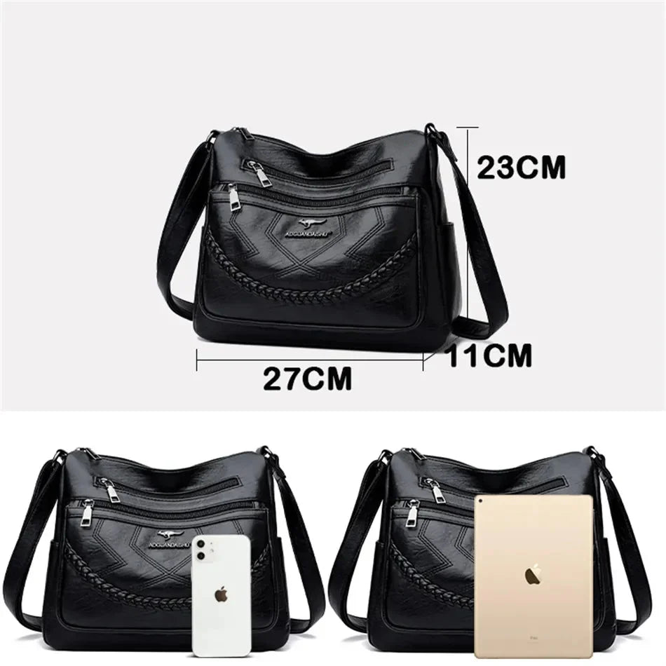 Luxury Soft Leather Crossbody Shoulder Bag
