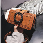 Vintage-Style Square Leather Crossbody Bags