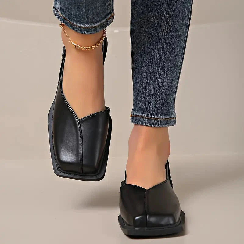 MARY JANES Leather Slip-On Flats