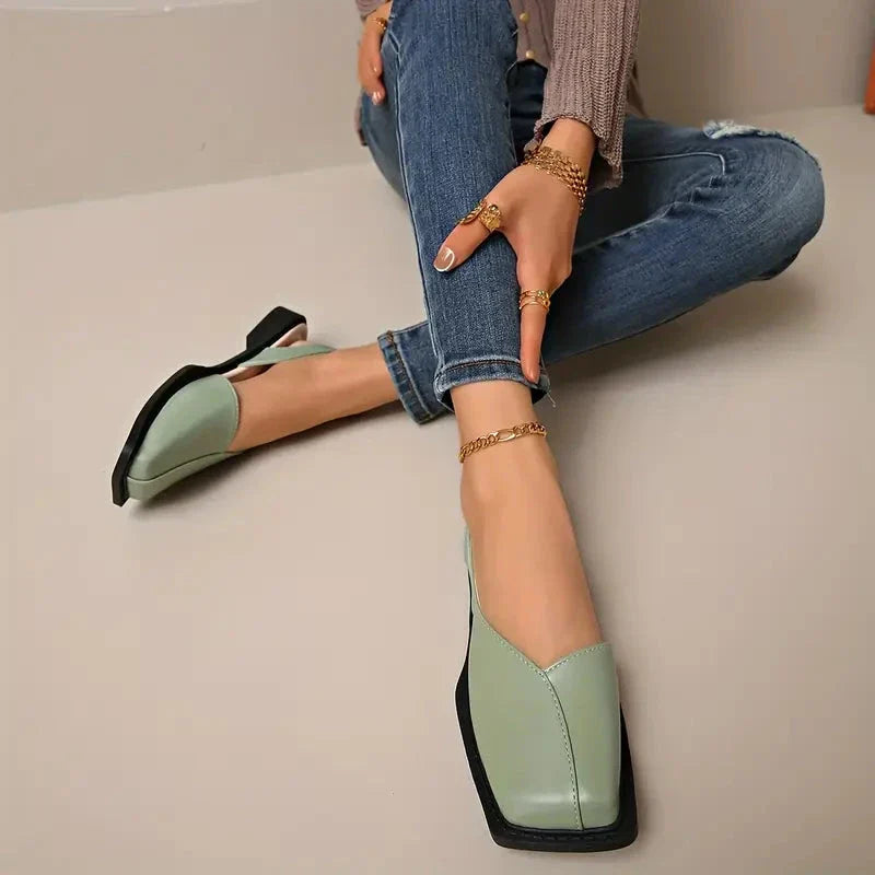 MARY JANES Leather Slip-On Flats