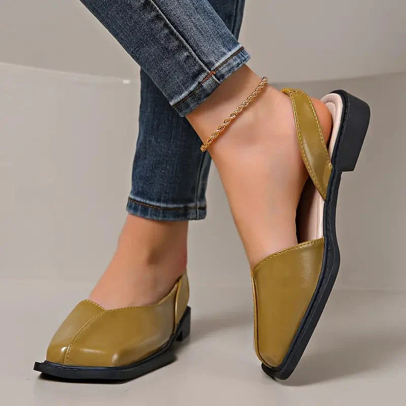MARY JANES Leather Slip-On Flats