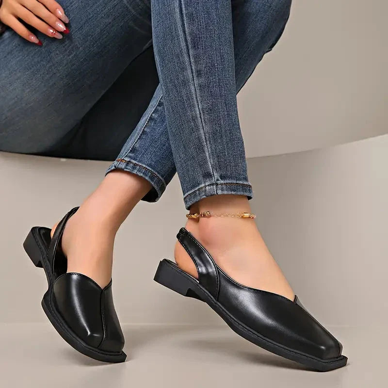 MARY JANES Leather Slip-On Flats
