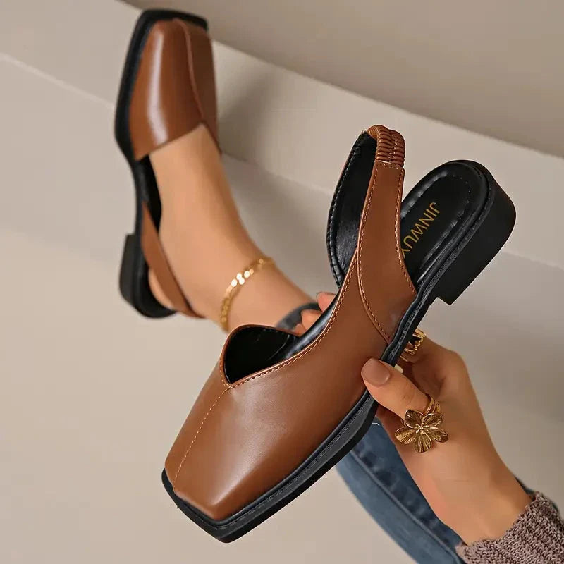 MARY JANES Leather Slip-On Flats