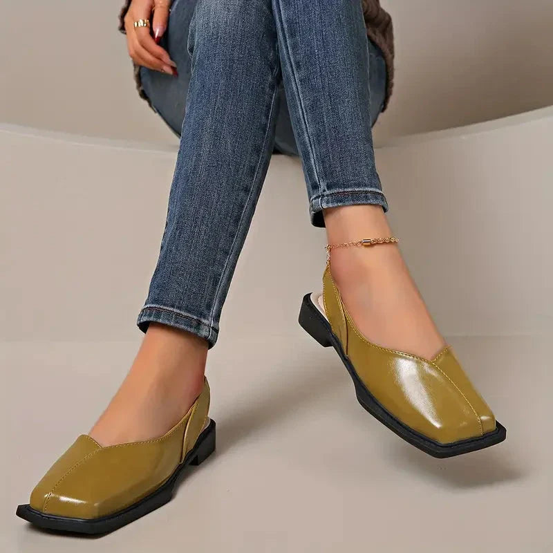 MARY JANES Leather Slip-On Flats