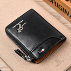Men Wallet Zipper Leather Purse ( RFID PROTECTED )