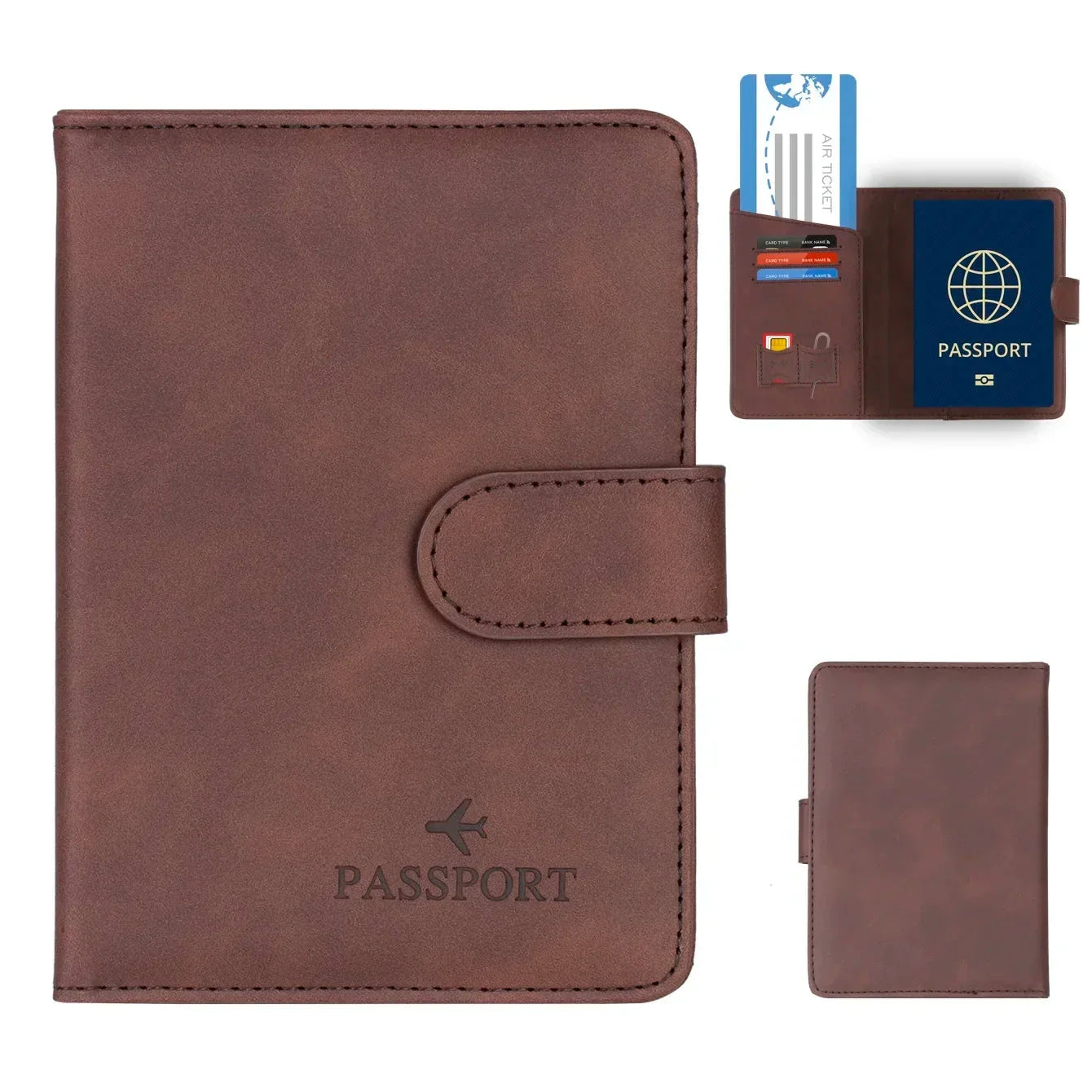 SkyVault Passport Holder in Leather – Elegant & Functional