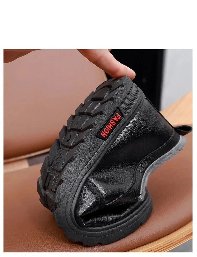 Men's Plush-Lined Leather Shoes